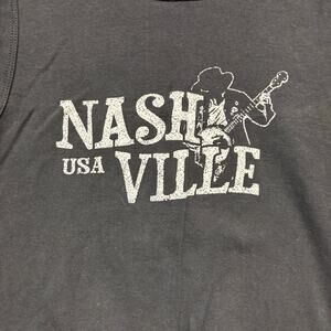 Divided H&M Nashville USA Graphic Muscle Tank Top Black Womens Medium Rockabilly